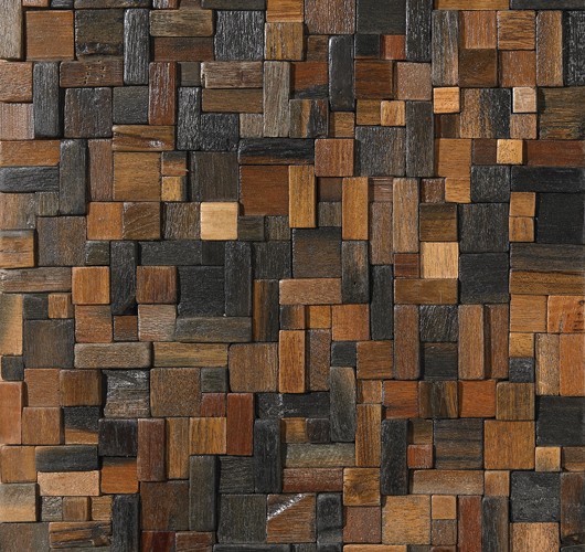 мозаика деревянная в интерьере, элемент декора